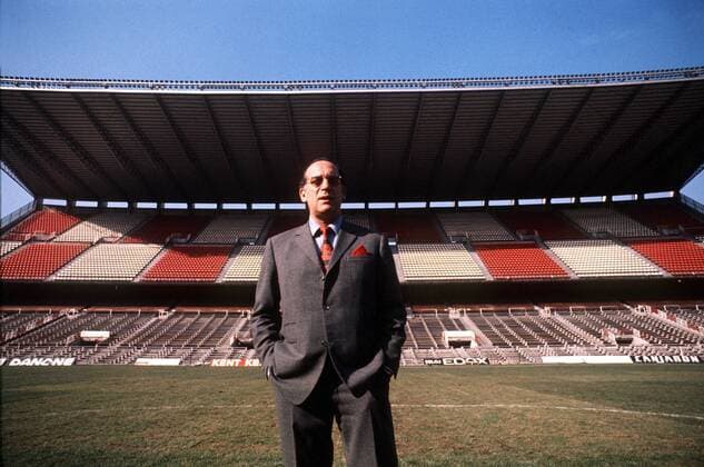 Trainer Max Merkel (Atletico Madrid) im Estadio Vicente Calderon Fußball 1. BL Herren Primera Division 1972 1973 1. Spanische Liga, Atletico Madrid Einzelbild Vicente Calderon Gelsenkirchen Leere, Fußball 1. BL Herren Primera Division 1972 1973 1. Spanische Liga, Atletico Madrid Einzelbild Vicente Calderon Gelsenkirchen Leere,