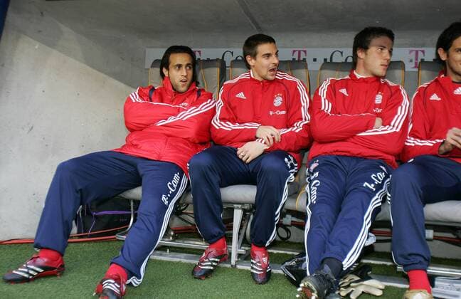 Bayern Ersatzbank, v.li.: Ali Karimi, Sebastian Deisler und Torwart Michael Rensing Fußball 1. BL Herren Saison 2006 2007, FC Bayern München Gruppe München Fußball 1. BL Herren Saison 2006 2007, FC Bayern München Gruppe München
