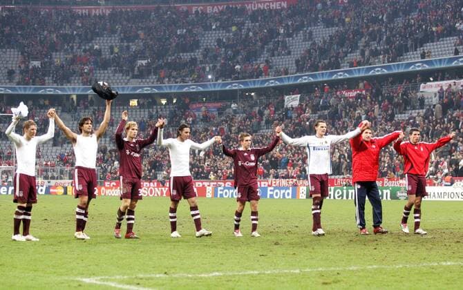 Schlußjubel Bayern Fußball EC 1 Herren Champions League 2006 2007, FC Bayern München Totale München Fußball EC 1 Herren Champions League 2006 2007, FC Bayern München Totale München