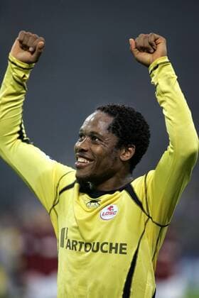 Jean Makoun (Lille) jubelt - Fußball EC 1 Herren Champions League 2006 2007, OSC Lille Einzelbild Mailand Freude, Fußball EC 1 Herren Champions League 2006 2007, OSC Lille Einzelbild Mailand Freude,