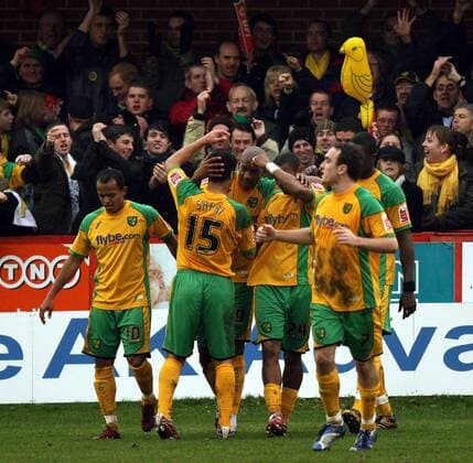 Torjubel Norwich City -  Fußball Herren English FA Cup 2006 2007, Englischer Pokal, Norwich City, Vdig Totale Tamworth Freude, Fußball Herren English FA Cup 2006 2007, Englischer Pokal, Norwich City, Vdig Totale Tamworth Freude,