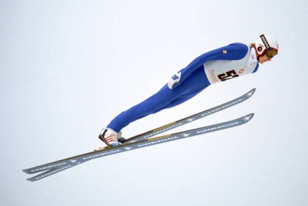 Matti Nykänen (Finnland) -  (aflo348) Skispringen OS Winter Herren Olympische Spiele 1984, Winterspiele, Nordischer Skisport, Ski Nordisch, Vneg Einzelbild Malo Polje Sarajevo Skispringen OS Winter Herren Olympische Spiele 1984, Winterspiele, Nordischer Skisport, Ski Nordisch, Vneg Einzelbild Malo Polje Sarajevo