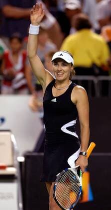 Martina Hingis (Schweiz) bedankt sich -  Tennis Damen Australian Open 2007, Grand Slam, WTA Tour Einzelbild Melbourne Freude Tennis Damen Australian Open 2007, Grand Slam, WTA Tour Einzelbild Melbourne Freude