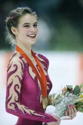 Katarina Witt (DDR) - Olympiasiegerin 1984 in Sarajevo -  (aflo008) Eiskunstlauf OS Winter Damen Olympische Spiele 1984, Winterspiele, Einzelbild Sarajevo Freude, Eiskunstlauf OS Winter Damen Olympische Spiele 1984, Winterspiele, Einzelbild Sarajevo Freude,