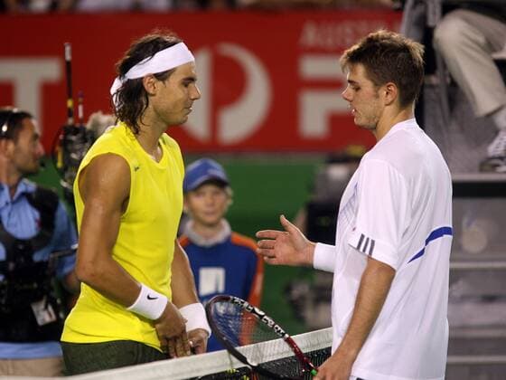 Stanislas Wawrinka (Schweiz, re.) gratuliert Rafael Nadal (Spanien) zum Sieg Tennis Herren Australian Open 2007, ATP Tour, Grand Slam Gruppe Melbourne Tennis Herren Australian Open 2007, ATP Tour, Grand Slam Gruppe Melbourne