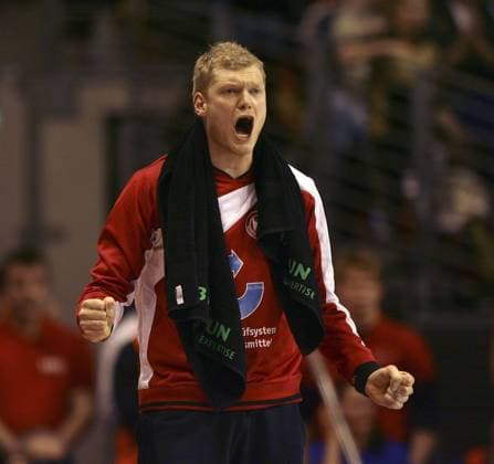 Torwart Johannes Bitter (Deutschland) - Torjubel Handball WM Herren WM 2007, Länderspiel, Nationalteam, Nationaltrikot, Eröffnungsspiel Einzelbild o0 Gruppe C Berlin Begeisterung, Freude, Handball WM Herren WM 2007, Länderspiel, Nationalteam, Nationaltrikot, Eröffnungsspiel Einzelbild o0 Gruppe C Berlin Begeisterung, Freude,