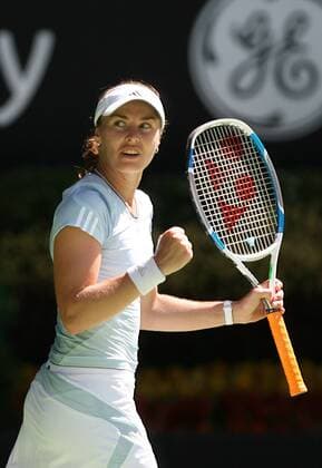 Martina Hingis (Schweiz) ballt die Faust Tennis Damen Australian Open 2007, Grand Slam, WTA Tour Einzelbild Melbourne Freude, Tennis Damen Australian Open 2007, Grand Slam, WTA Tour Einzelbild Melbourne Freude,