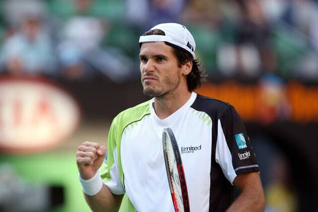Thomas Haas (Deutschland) - Jubel Tennis Herren Australian Open 2007, Grand Slam, ATP Tour Einzelbild Melbourne Tennis Herren Australian Open 2007, Grand Slam, ATP Tour Einzelbild Melbourne