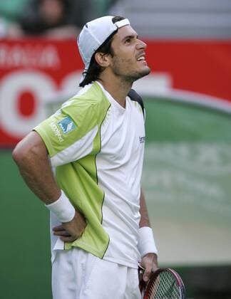 Thomas Haas (Deutschland) skeptisch Tennis Herren Australian Open 2007, Grand Slam, ATP Tour Einzelbild Melbourne Skepsis, Tennis Herren Australian Open 2007, Grand Slam, ATP Tour Einzelbild Melbourne Skepsis,