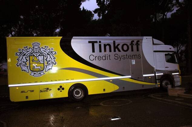 Teamtruck vom Team Tinkoff Credit Systems - Radsport Herren Straßenradsport 2007, Straße, Rad, Vorstellung, Präsentation, Pressetermin, Vdig Einzelbild Rom Radsport Herren Straßenradsport 2007, Straße, Rad, Vorstellung, Präsentation, Pressetermin, Vdig Einzelbild Rom