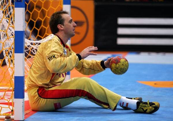 Torwart David Barrufet Bofill (Spanien) Handball Länderspiel Herren WM 2007, Nationalteam, Nationaltrikot, Viertelfinale, Vdig Einzelbild Köln Handball Länderspiel Herren WM 2007, Nationalteam, Nationaltrikot, Viertelfinale, Vdig Einzelbild Köln