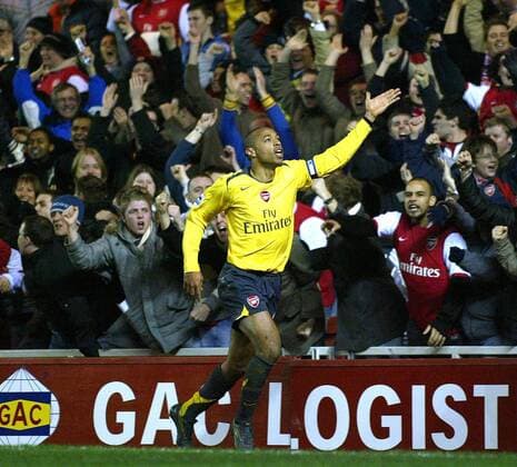 Thierry Henry (Arsenal) - Torjubel -  Fußball Herren English Premier League 2006 2007, 1. Englische Liga, Arsenal FC London Totale Middlesbrough Freude, Fußball Herren English Premier League 2006 2007, 1. Englische Liga, Arsenal FC London Totale Middlesbrough Freude,