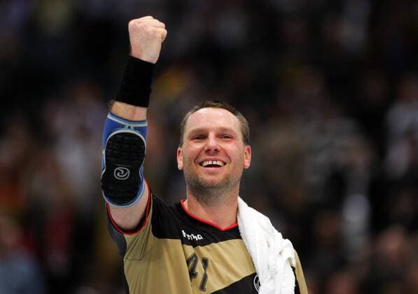 Christian Schwarzer (Deutschland) - Schlußjubel Handball WM Herren WM 2007, Länderspiel, Nationalteam, Nationaltrikot, Halbfinale Einzelbild Köln Freude, Handball WM Herren WM 2007, Länderspiel, Nationalteam, Nationaltrikot, Halbfinale Einzelbild Köln Freude,