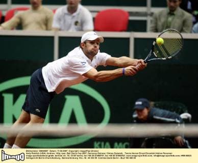 Andy Roddick (USA) Tennis Herren Davis Cup 2007, Daviscup Einzelbild Ostrava Ostrau Dynamik, Tennis Herren Davis Cup 2007, Daviscup Einzelbild Ostrava Ostrau Dynamik,