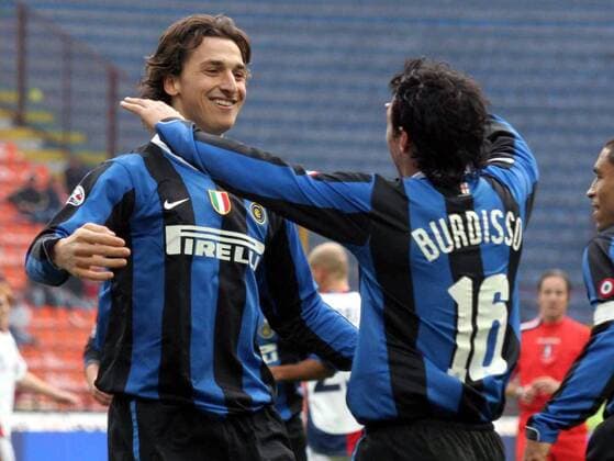 Zlatan Ibrahimovic (li.) und Nicolas Burdisso (beide Inter Mailand) - Torjubel -  Fußball Herren Serie A 2006 2007, 1. Italienische Liga, FC Internazionale Mailand Gruppe Mailand Freude, Fußball Herren Serie A 2006 2007, 1. Italienische Liga, FC Internazionale Mailand Gruppe Mailand Freude,