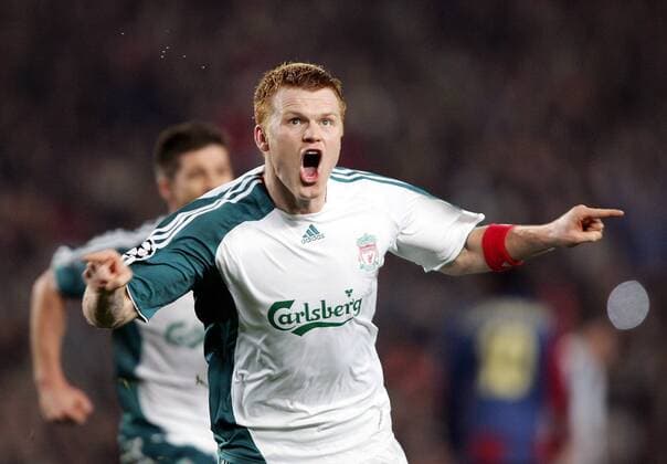 John Arne Riise (Liverpool) - Torjubel -  Fußball EC 1 Herren Champions League 2006 2007, FC Liverpool Einzelbild Barcelona Begeisterung, Freude, Fußball EC 1 Herren Champions League 2006 2007, FC Liverpool Einzelbild Barcelona Begeisterung, Freude,