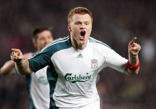 John Arne Riise (Liverpool) - Torjubel -  Fußball EC 1 Herren Champions League 2006 2007, FC Liverpool Einzelbild Barcelona Begeisterung, Freude, Fußball EC 1 Herren Champions League 2006 2007, FC Liverpool Einzelbild Barcelona Begeisterung, Freude,