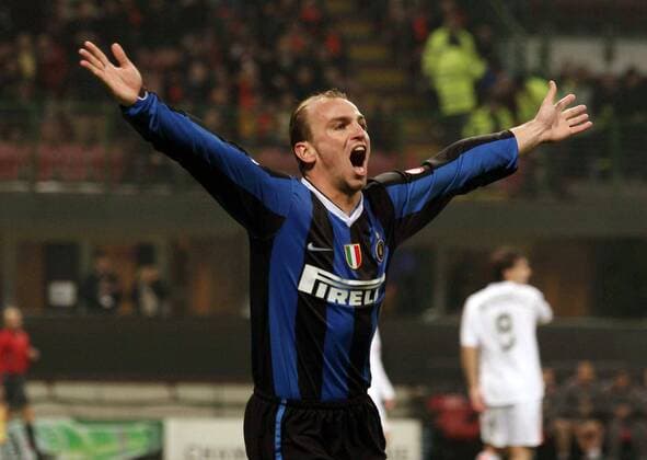 Esteban Cambiasso (Inter Mailand) - Torjubel -  Fußball EC 1 Herren Champions League 2006 2007, FC Internazionale Mailand Einzelbild Mailand Freude, Begeisterung, Fußball EC 1 Herren Champions League 2006 2007, FC Internazionale Mailand Einzelbild Mailand Freude, Begeisterung,