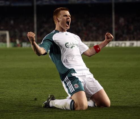 John Arne Riise (Liverpool) - Torjubel Fußball EC 1 Herren Champions League 2006 2007, FC Liverpool Einzelbild Barcelona Freude, Begeisterung, Fußball EC 1 Herren Champions League 2006 2007, FC Liverpool Einzelbild Barcelona Freude, Begeisterung,