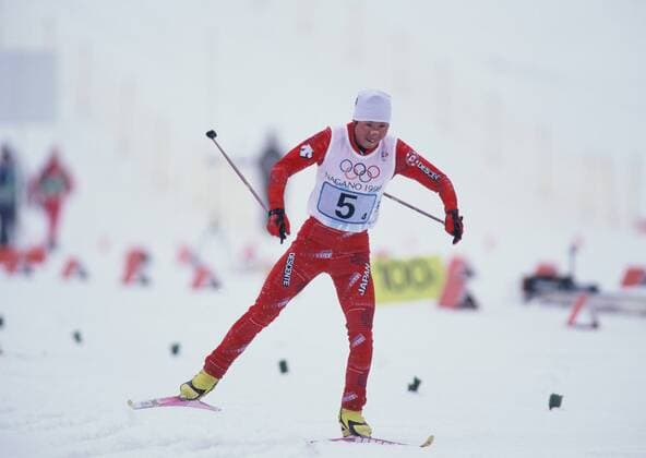 Kenji Ogiwara (Japan) -  (aflo003) Nordische Kombination OS Winter Herren Olympische Spiele Nagano 1998, Winterspiele, Langlauf, Ski Nordisch, Nordischer Skisport Einzelbild Nagano Nordische Kombination OS Winter Herren Olympische Spiele Nagano 1998, Winterspiele, Langlauf, Ski Nordisch, Nordischer Skisport Einzelbild Nagano