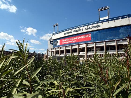 Außenansicht Estadio Vicente Calderon, Heimspielstätte von Atletico Madrid Fußball Herren Primera Division 2006 2007, 1. Spanische Liga, Stadion, Fußballstadion, außen, Außenansicht Totale Estadio Vicente Calderon Madrid Fußball Herren Primera Division 2006 2007, 1. Spanische Liga, Stadion, Fußballstadion, außen, Außenansicht Totale Estadio Vicente Calderon Madrid