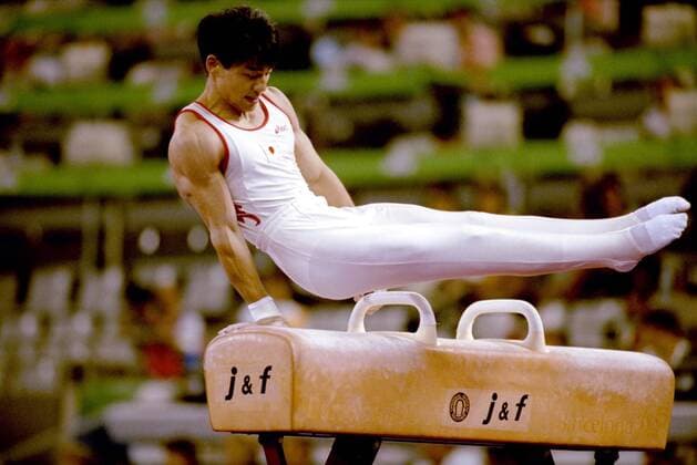Yukio Iketani (Japan) - Pauschenpferd -  (aflo008) Turnen OS Sommer Herren Olympische Spiele Barcelona 1992, Sommerspiele, Geräteturnen, Kunstturnen, Nationaltrikot Einzelbild Aufnahmedatum geschätzt Barcelona Turnen OS Sommer Herren Olympische Spiele Barcelona 1992, Sommerspiele, Geräteturnen, Kunstturnen, Nationaltrikot Einzelbild Aufnahmedatum geschätzt Barcelona