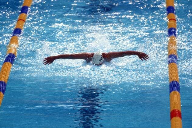 Takahiro Fujimoto (Japan) -  (aflo0008) Schwimmen OS Sommer Herren Olympische Spiele Barcelona 1992, Sommerspiele, Lagen, Lagenschwimmen Einzelbild Barcelona Schwimmen OS Sommer Herren Olympische Spiele Barcelona 1992, Sommerspiele, Lagen, Lagenschwimmen Einzelbild Barcelona
