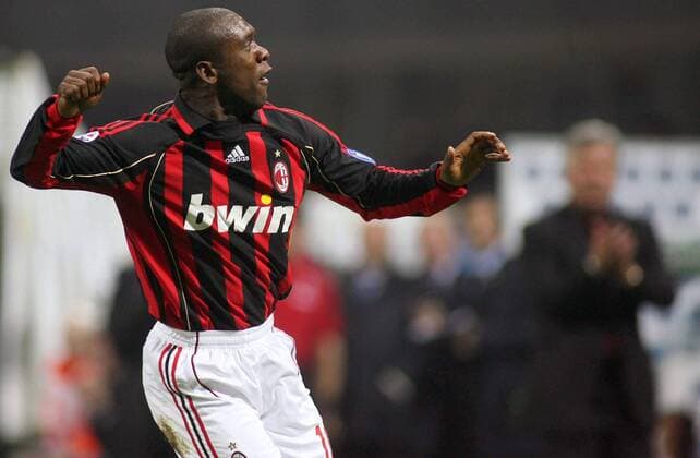 Clarence Seedorf (AC Mailand) - Torjubel -  Fußball Herren Serie A 2006 2007, 1. Italienische Liga, AC Mailand Einzelbild Milan Mailand Begeisterung, Freude, Fußball Herren Serie A 2006 2007, 1. Italienische Liga, AC Mailand Einzelbild Milan Mailand Begeisterung, Freude,