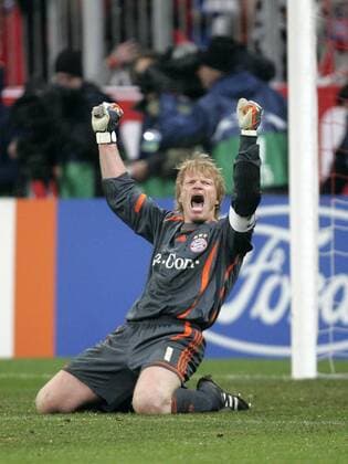 Torwart Oliver Kahn (Bayern) - Torjubel Fußball EC 1 Herren Champions League 2006 2007, FC Bayern München Einzelbild München Begeisterung, Freude, Fußball EC 1 Herren Champions League 2006 2007, FC Bayern München Einzelbild München Begeisterung, Freude,
