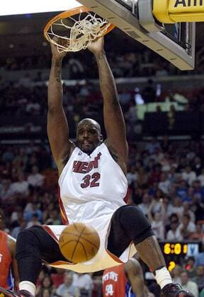 Shaquille O Neal (Miami Heat) - Dunking - (Icon358101831) Basketball Herren NBA 2006 2007 Einzelbild Miami Dynamik, Basketball Herren NBA 2006 2007 Einzelbild Miami Dynamik, EDITORIAL USE ONLY