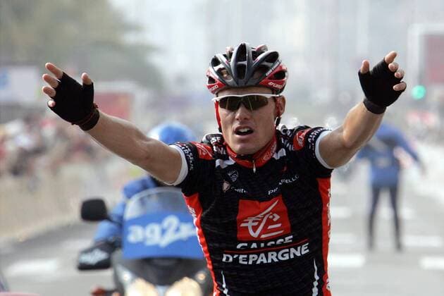 Luis Leon Sanchez (Spanien Caisse d Epargne) gewinnt die sechste Etappe bei Paris - Nizza 2007 Radsport Herren Paris Nizza 2007, ProTour, Straßenradsport, Straße, Rad Einzelbild 6. Etappe: Brignoles - Cannes Freude, Radsport Herren Paris Nizza 2007, ProTour, Straßenradsport, Straße, Rad Einzelbild 6. Etappe: Brignoles - Cannes Freude,