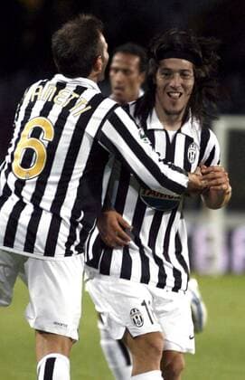 Mauro Camoranesi (re.) und Cristiano Zanetti (beide Juventus Turin) - Torjubel - Fußball Herren Serie B 2006 2007, 2. Italienische Liga, Juventus Turin, Juve, Vdig Gruppe Turin Freude, Begeisterung, Fußball Herren Serie B 2006 2007, 2. Italienische Liga, Juventus Turin, Juve, Vdig Gruppe Turin Freude, Begeisterung,