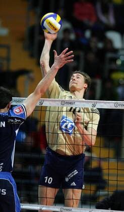 Jochen Schöps (Friedrichshafen) - Schmetterball -  Volleyball EC 1 Herren Indesit European Champions League 2006 2007, VfB Friedrichshafen, Finale, Endspiel Einzelbild Moskau Dynamik, Volleyball EC 1 Herren Indesit European Champions League 2006 2007, VfB Friedrichshafen, Finale, Endspiel Einzelbild Moskau Dynamik,
