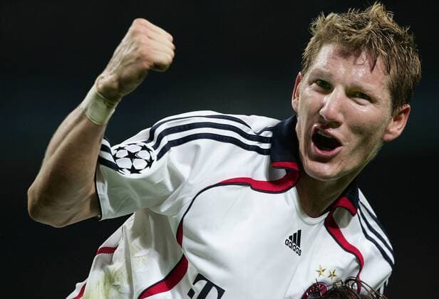 Bastian Schweinsteiger (Bayern) - Torjubel -  Fußball EC 1 Herren Champions League 2006 2007, FC Bayern München Einzelbild Mailand Freude, Begeisterung Fußball EC 1 Herren Champions League 2006 2007, FC Bayern München Einzelbild Mailand Freude, Begeisterung