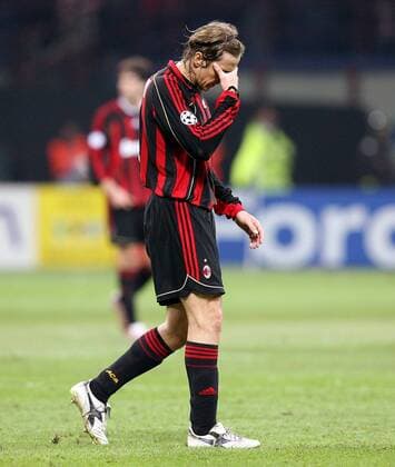 Massimo Ambrosini (AC Mailand) enttäuscht -  Fußball EC 1 Herren Champions League 2006 2007, Milan Einzelbild Mailand Verzweiflung Fußball EC 1 Herren Champions League 2006 2007, Milan Einzelbild Mailand Verzweiflung