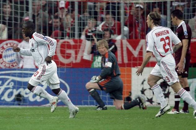 Clarence Seedorf (li.) und Massimo Ambrosini (beide AC Mailand) - Torjubel Fußball EC 1 Herren Champions League 2006 2007, FC Bayern München - Milan 0:2 Gruppe München Freude, Enttäuschung, Fußball EC 1 Herren Champions League 2006 2007, FC Bayern München - Milan 0:2 Gruppe München Freude, Enttäuschung,