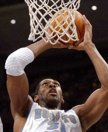 Nene (Denver Nuggets) - Dunking - (Icon35515466) Basketball Herren NBA 2006 2007 Einzelbild Denver Dynamik, Basketball Herren NBA 2006 2007 Einzelbild Denver Dynamik, EDITORIAL USE ONLY