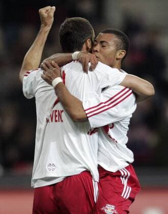 Johan Vonlanthen (re.) und Vratislav Lokvenc (beide Salzburg) - Torjubel -  Fußball Herren Tmobile Bundesliga 2006 2007, 1. Österreichische Liga, SV Red Bull Salzburg, RedBull Gruppe Salzburg Freude, Fußball Herren Tmobile Bundesliga 2006 2007, 1. Österreichische Liga, SV Red Bull Salzburg, RedBull Gruppe Salzburg Freude,