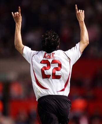 Kaka (AC Mailand) - Torjubel -  Fußball EC 1 Herren Champions League 2006 2007, AC Mailand, Milan Einzelbild Manchester Freude, Fußball EC 1 Herren Champions League 2006 2007, AC Mailand, Milan Einzelbild Manchester Freude,
