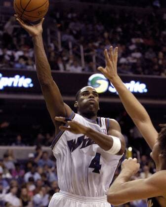 Antawn Jamison (Washington Wizards) am Ball -  (WAG2007042810) Basketball Herren NBA 2006 2007, Playoffs, Playoff, Play Offs, Off Einzelbild Washington DC, D.C. Dynamik, Basketball Herren NBA 2006 2007, Playoffs, Playoff, Play Offs, Off Einzelbild Washington DC, D.C. Dynamik,