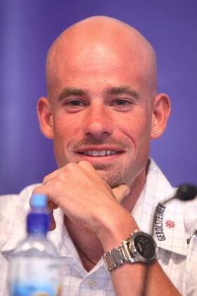Stefan Schumacher (Deutschland Gerolsteiner) während der Pressekonferenz Radsport WM Herren Vorschau WM 2007, Straßenradsport, Straße, Rad, Pressetermin Porträt Frankfurt M. Radsport WM Herren Vorschau WM 2007, Straßenradsport, Straße, Rad, Pressetermin Porträt Frankfurt M.