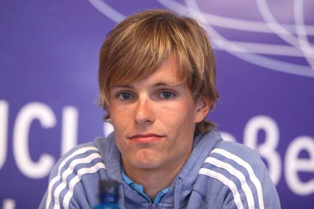 Linus Gerdemann (Deutschland T Mobile) während der Pressekonferenz Radsport WM Herren Vorschau WM 2007, Straßenradsport, Straße, Rad, Pressetermin Porträt Frankfurt M. Radsport WM Herren Vorschau WM 2007, Straßenradsport, Straße, Rad, Pressetermin Porträt Frankfurt M.