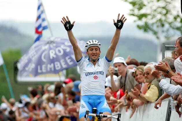 Davide Rebellin (Italien Gerolsteiner) - Sieger des Fleche Wallonne 2007 -  Radsport Herren Fleche Wallonne 2007, Wallonischer Pfeil, Wallonien, ProTour, Straßenradsport, Straße, Rad Einzelbild Charleroi - Huy Freude, Radsport Herren Fleche Wallonne 2007, Wallonischer Pfeil, Wallonien, ProTour, Straßenradsport, Straße, Rad Einzelbild Charleroi - Huy Freude,