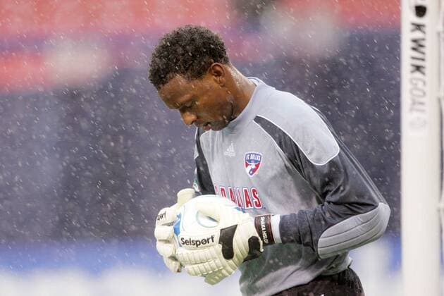 Torwart Shaka Hislop (FC Dallas) am Ball - (Icon918b92538) Fußball Herren MLS 2007, Major League Soccer, FC Dallas Einzelbild East Rutherford Fußball Herren MLS 2007, Major League Soccer, FC Dallas Einzelbild East Rutherford EDITORIAL USE ONLY