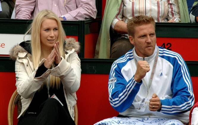 Lena Alberti, Freundin von Phillipp Kohlschreiber und dessen Trainer Markus Wislsperger (beide Deutschland) fiebern mit Tennis Herren Masters Series 2007, ATP Tour Gruppe Am Rothenbaum Hamburg Tennis Herren Masters Series 2007, ATP Tour Gruppe Am Rothenbaum Hamburg