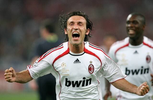 Andrea Pirlo (AC Mailand) - Torjubel -  Fußball EC 1 Herren Champions League 2006 2007, Finale, Endspiel, Milan Einzelbild Olympiastadion, Olympic Stadium Athen Freude, Begeisterung, Fußball EC 1 Herren Champions League 2006 2007, Finale, Endspiel, Milan Einzelbild Olympiastadion, Olympic Stadium Athen Freude, Begeisterung,