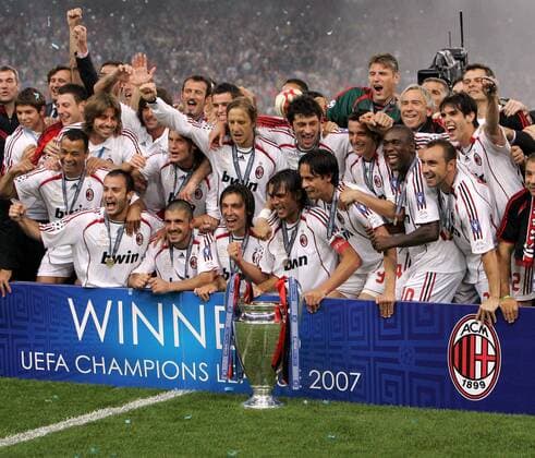 Der AC Mailand gewinnt die Champions League 2006 2007 Fußball EC 1 Herren Champions League 2006 2007, Finale, Endspiel, AC Mailand, Milan Totale Athen Freude, Begeisterung, Fußball EC 1 Herren Champions League 2006 2007, Finale, Endspiel, AC Mailand, Milan Totale Athen Freude, Begeisterung,