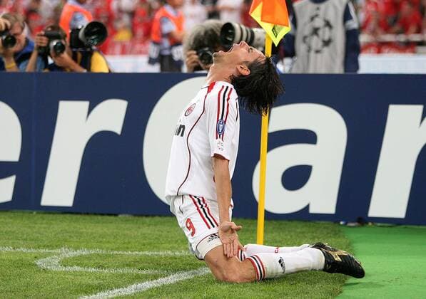 Filippo Inzaghi (AC Mailand) - Torjubel - Fußball EC 1 Herren Champions League 2006 2007, Finale, Endspiel, AC Mailand, Milan Einzelbild Athen Freude, Begeisterung, Fußball EC 1 Herren Champions League 2006 2007, Finale, Endspiel, AC Mailand, Milan Einzelbild Athen Freude, Begeisterung,