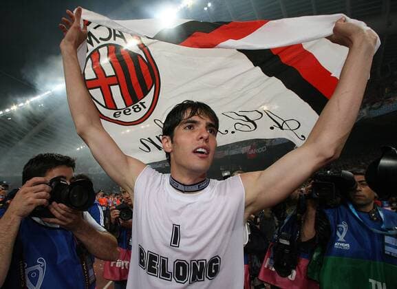 Kaka (AC Mailand) - Sieger der Champions League 2006 2007 -  Fußball EC 1 Herren Champions League 2006 2007, Finale, Endspiel, AC Mailand, Milan Einzelbild Athen Fußball EC 1 Herren Champions League 2006 2007, Finale, Endspiel, AC Mailand, Milan Einzelbild Athen