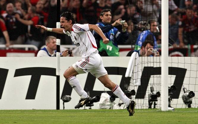 Filippo Inzaghi (AC Mailand) - Torjubel Fußball EC 1 Herren Champions League 2006 2007, Finale, Endspiel, AC Mailand, Milan Einzelbild Athen Fußball EC 1 Herren Champions League 2006 2007, Finale, Endspiel, AC Mailand, Milan Einzelbild Athen